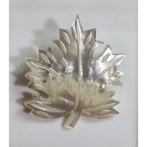 Maple Leaf Brooch Mother of Pearl Bethlehem 1.75 x 1.75 inches Vintage